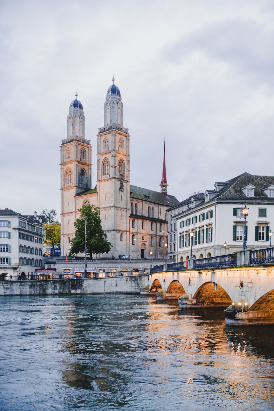 Grossmünster Church in Zurich on the Limmat
